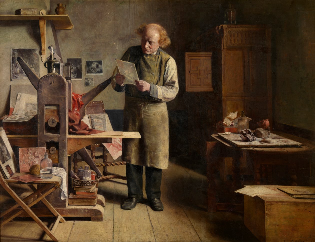 Pladeprinteren (olie på lærred) af Henri de Braekeleer