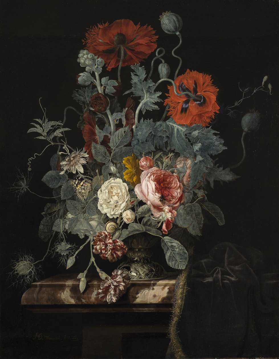 Blomsterstilleben, 1665 af Henri de Fromantiou