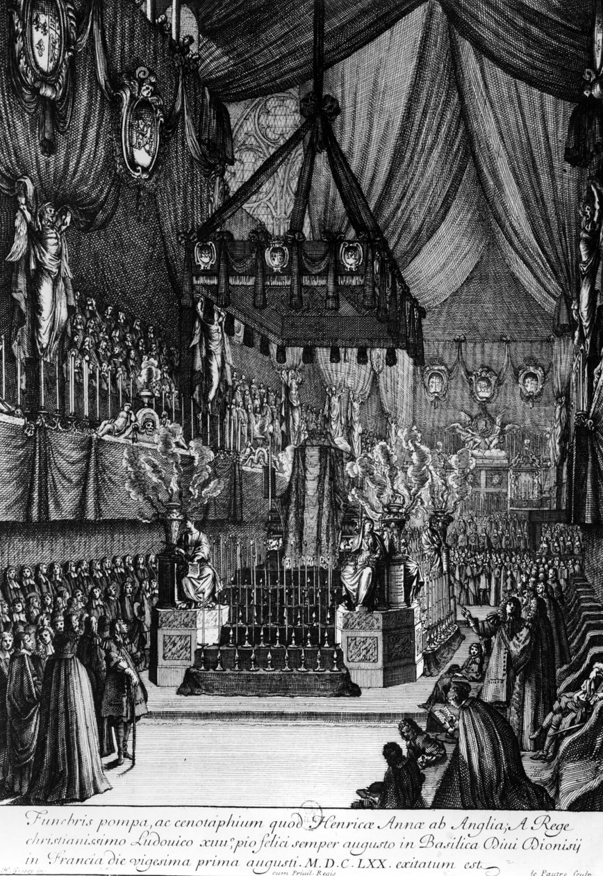 Begravelse af prinsesse Henrietta af England, 1670 af Henri de Gissey