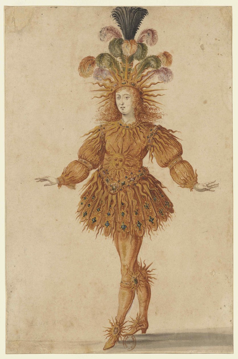 Ludvig XIV som Apollo i balletten Ballet de la Nuit, 1653. af Henri de Gissey