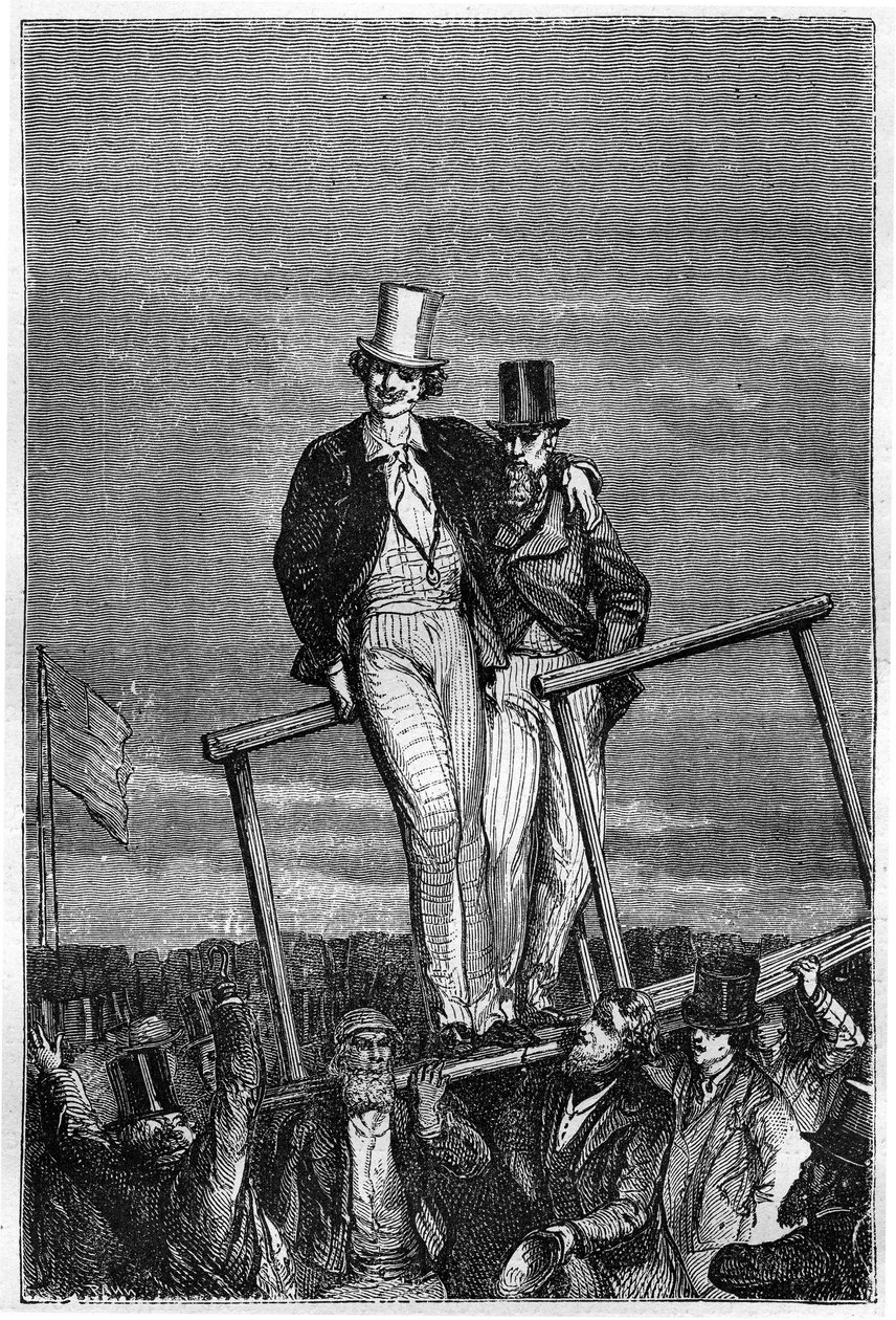 Illustration af bogen "Fra jorden til månen" af Jules Verne, Hetzel-udgaven - Les voyages extraordinaire af Henri de Montaut