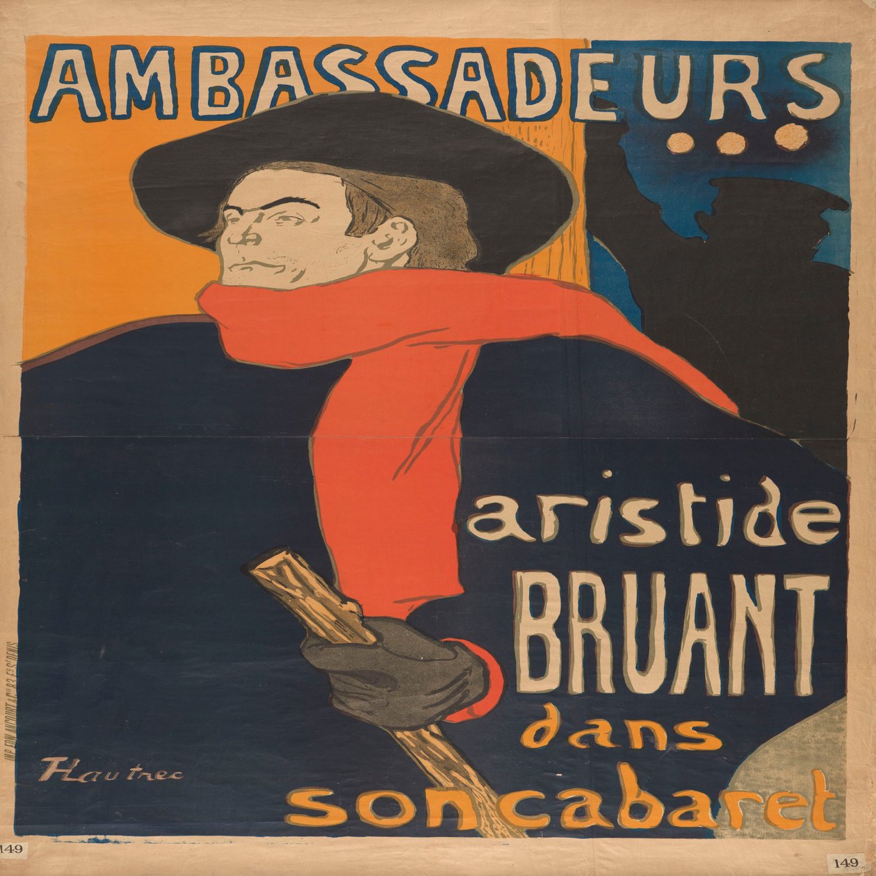Ambassadeurs Aristide Bruant in seinem Kabarett af Henri de Toulouse-Lautrec