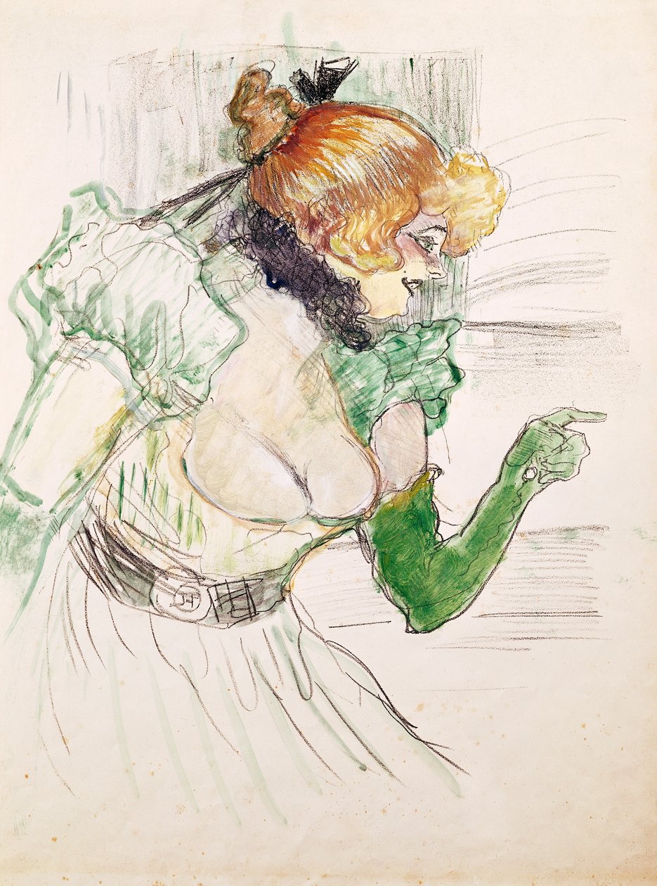Kunstner med grønne handsker - Singer Dolly fra Star at Le Havre af Henri de Toulouse Lautrec