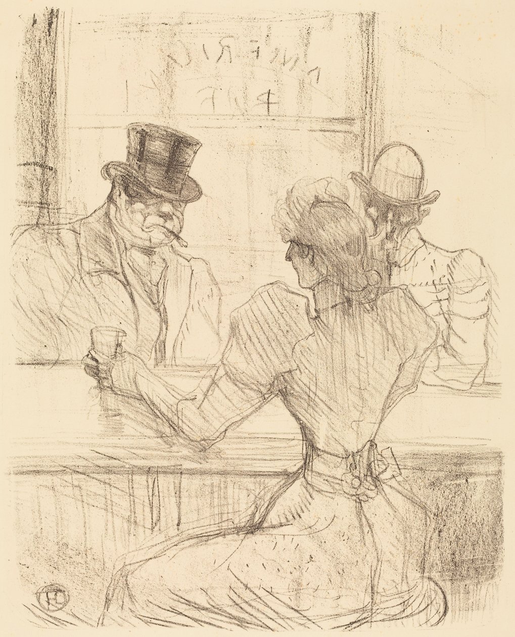 På Picton Bar, rue Scribe (Au bar Picton, rue Scribe) af Henri de Toulouse-Lautrec