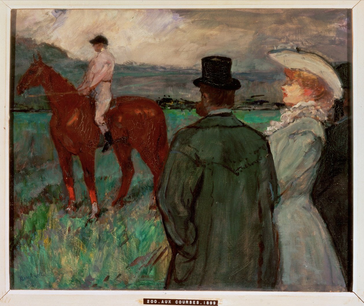 At the races (maleri på lærred) af Henri de Toulouse-Lautrec
