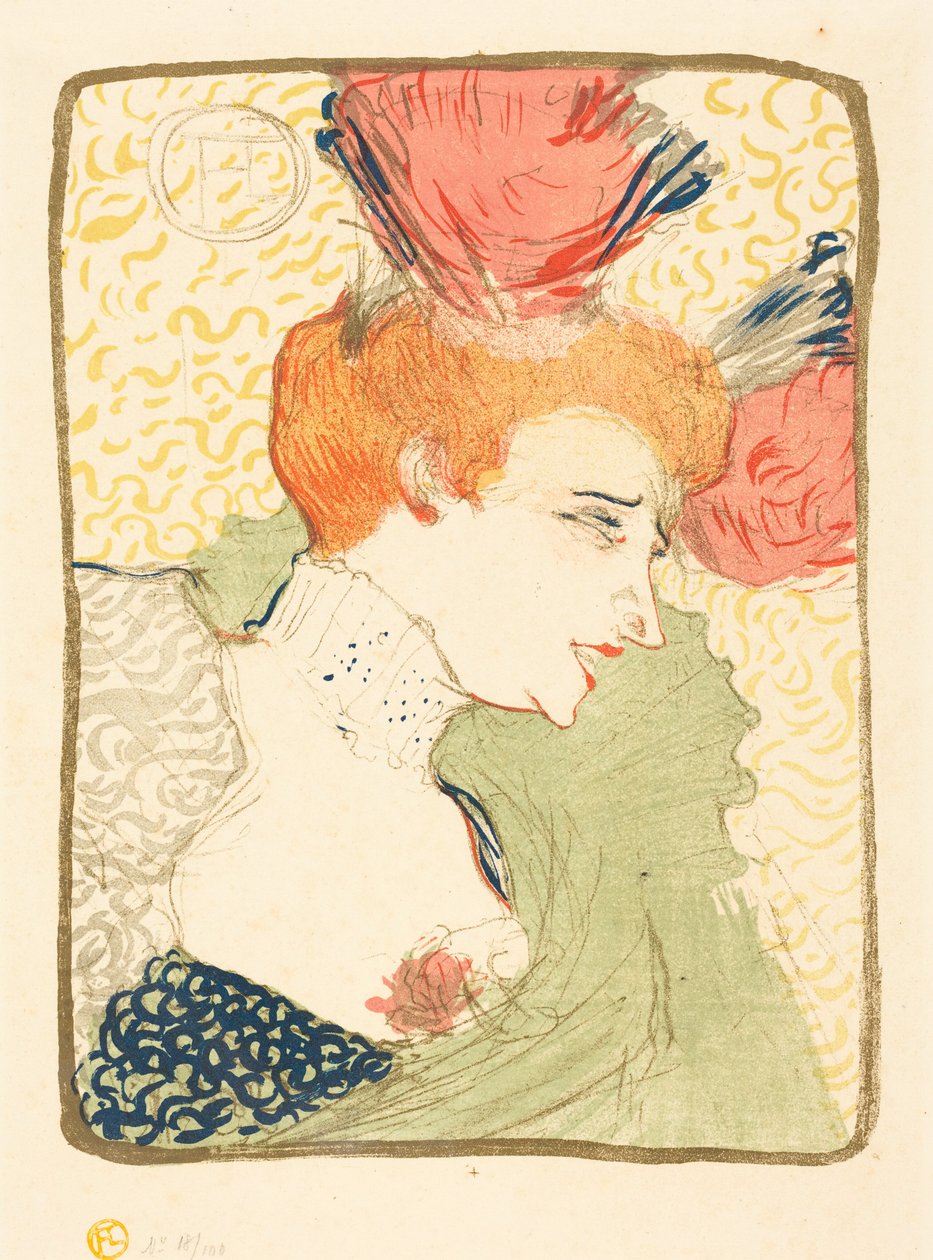 Buste af Mademoiselle Marcelle Lender (Mademoiselle Marcelle Lender, som buste) af Henri de Toulouse-Lautrec