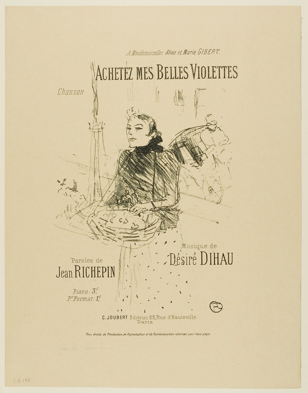 Køb mine smukke violer fra Mélodies de Désiré Dihau af Henri de Toulouse-Lautrec