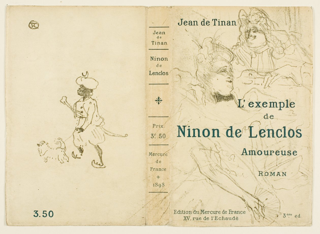 Omslag til Det forelskede eksempel på Ninon de Lenclos af Henri de Toulouse-Lautrec