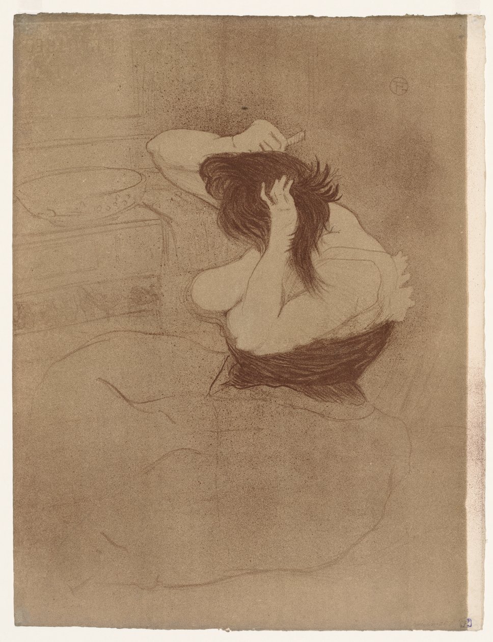 Elles: Kvinde, der reder sit hår af Henri de Toulouse-Lautrec