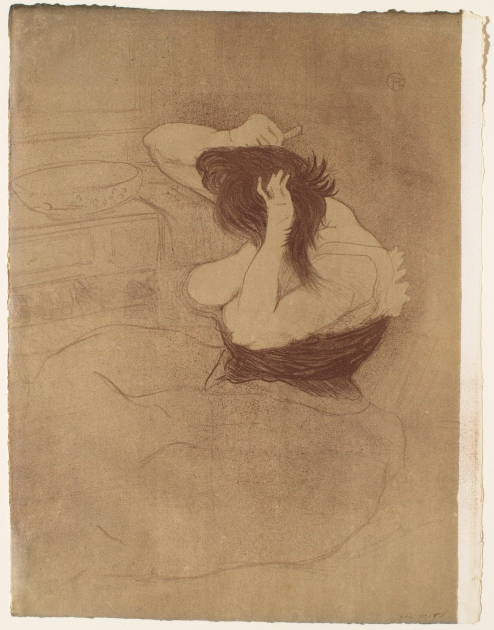 Elles: Kvinde, der reder sit hår af Henri de Toulouse-Lautrec