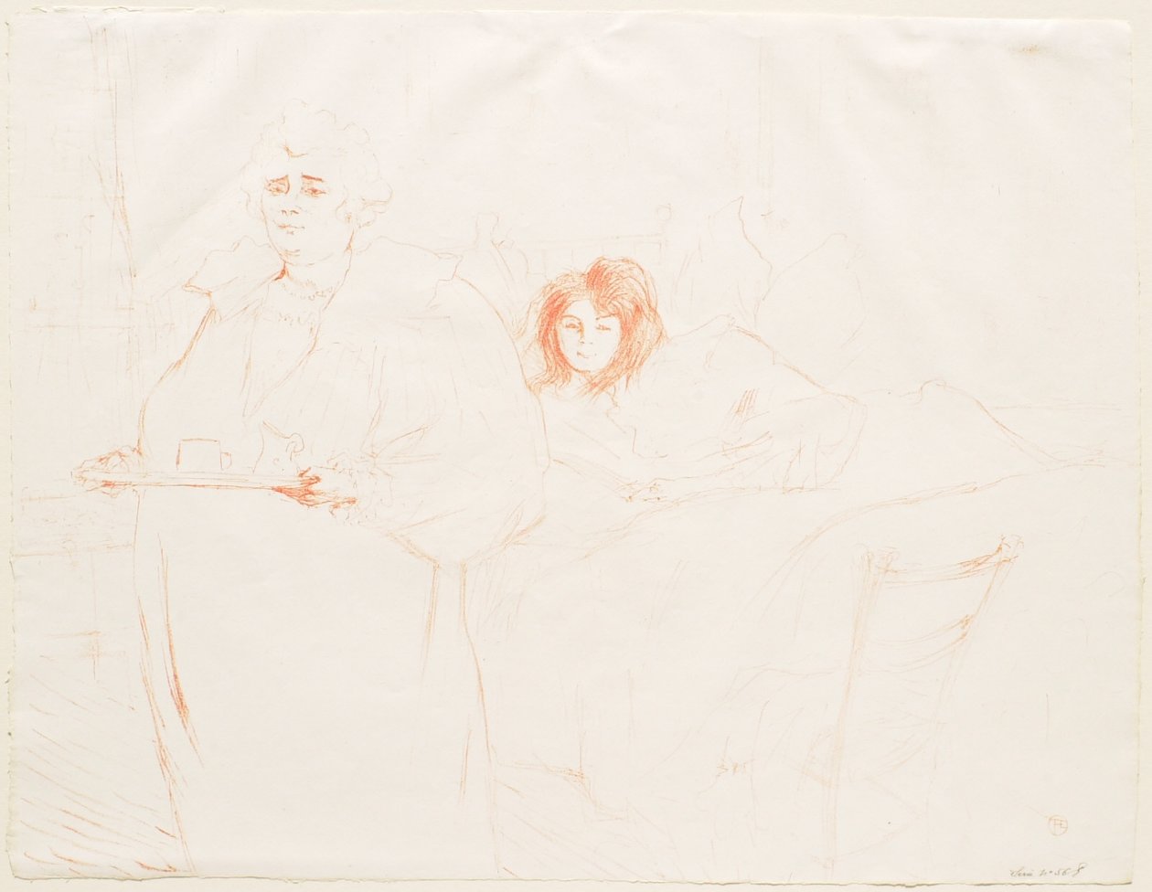 Elles: Kvinde med bakke: Morgenmad - Mme Baron og Mlle Popo af Henri de Toulouse-Lautrec