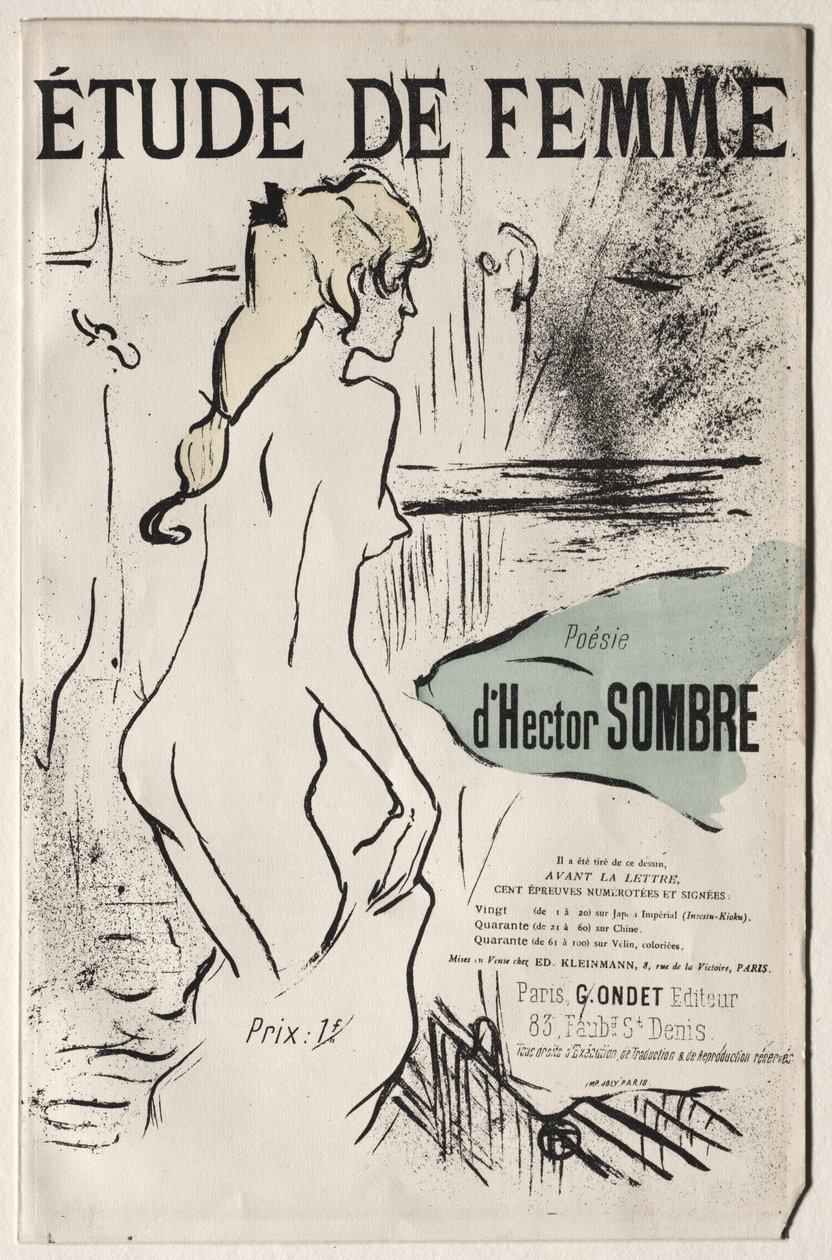 Kvindestudie af Henri de Toulouse-Lautrec