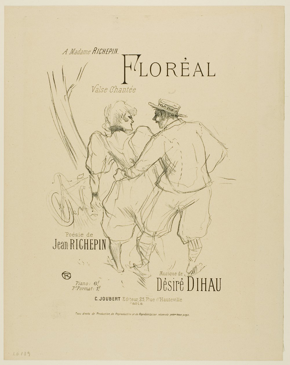 Floréal, fra Melodier af Désiré Dihau af Henri de Toulouse-Lautrec