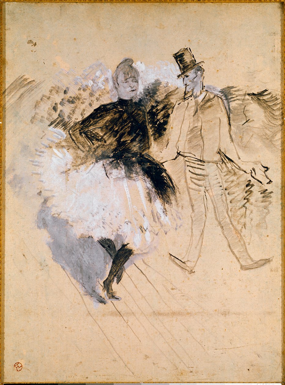 Goulue og Valentin le Desosse ved Moulin de la Galette af Henri de Toulouse Lautrec