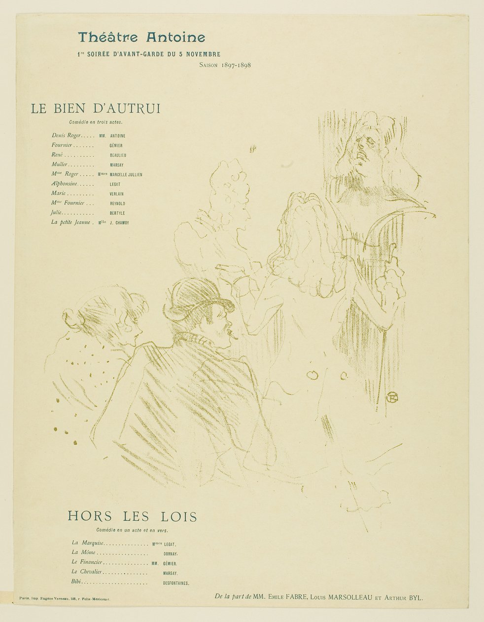 En hyldest til Molière af Henri de Toulouse-Lautrec
