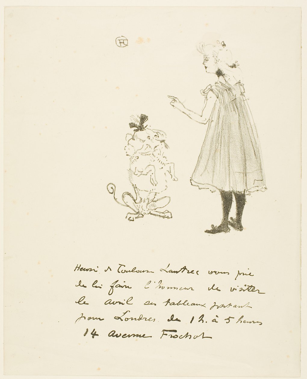 Invitation til en udstilling af Henri de Toulouse-Lautrec