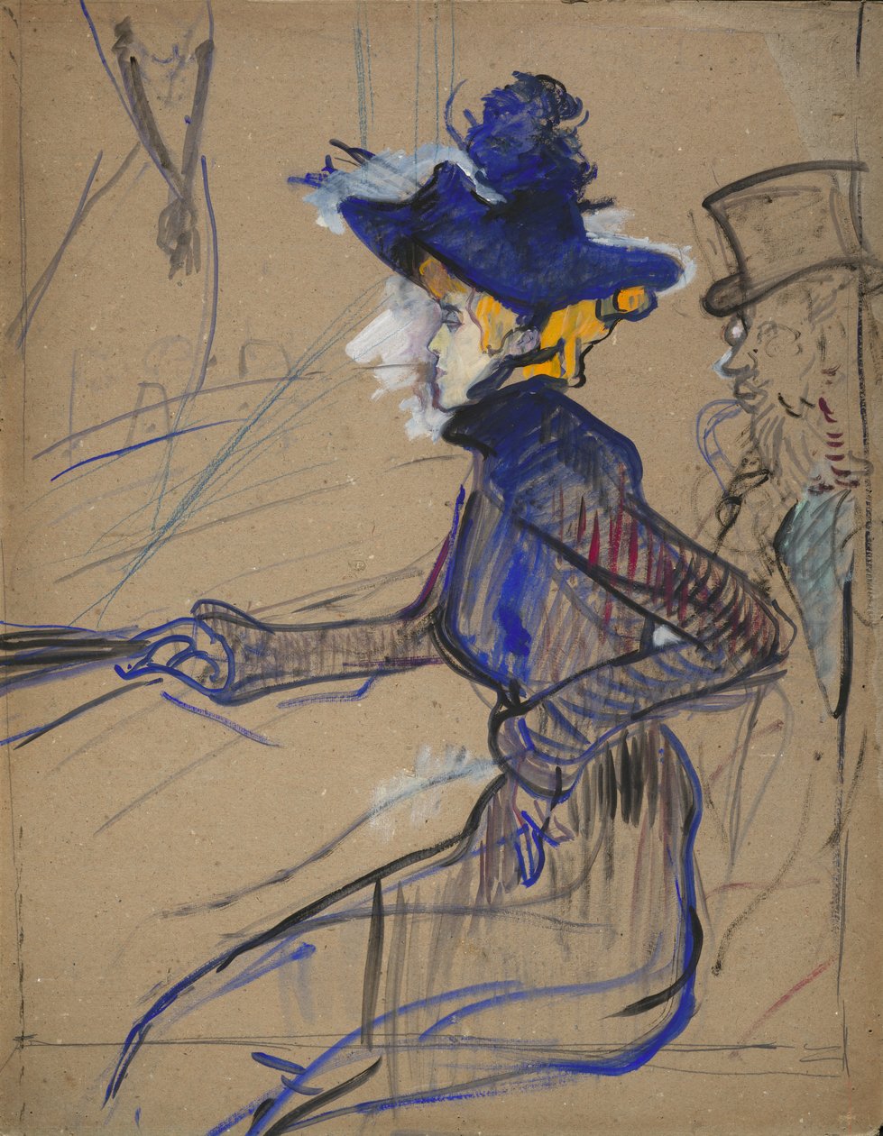 Jane Avril på Divan Japonais af Henri de Toulouse-Lautrec