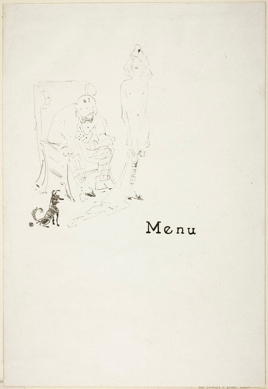 Den nøgne pige: Menu af Henri de Toulouse-Lautrec