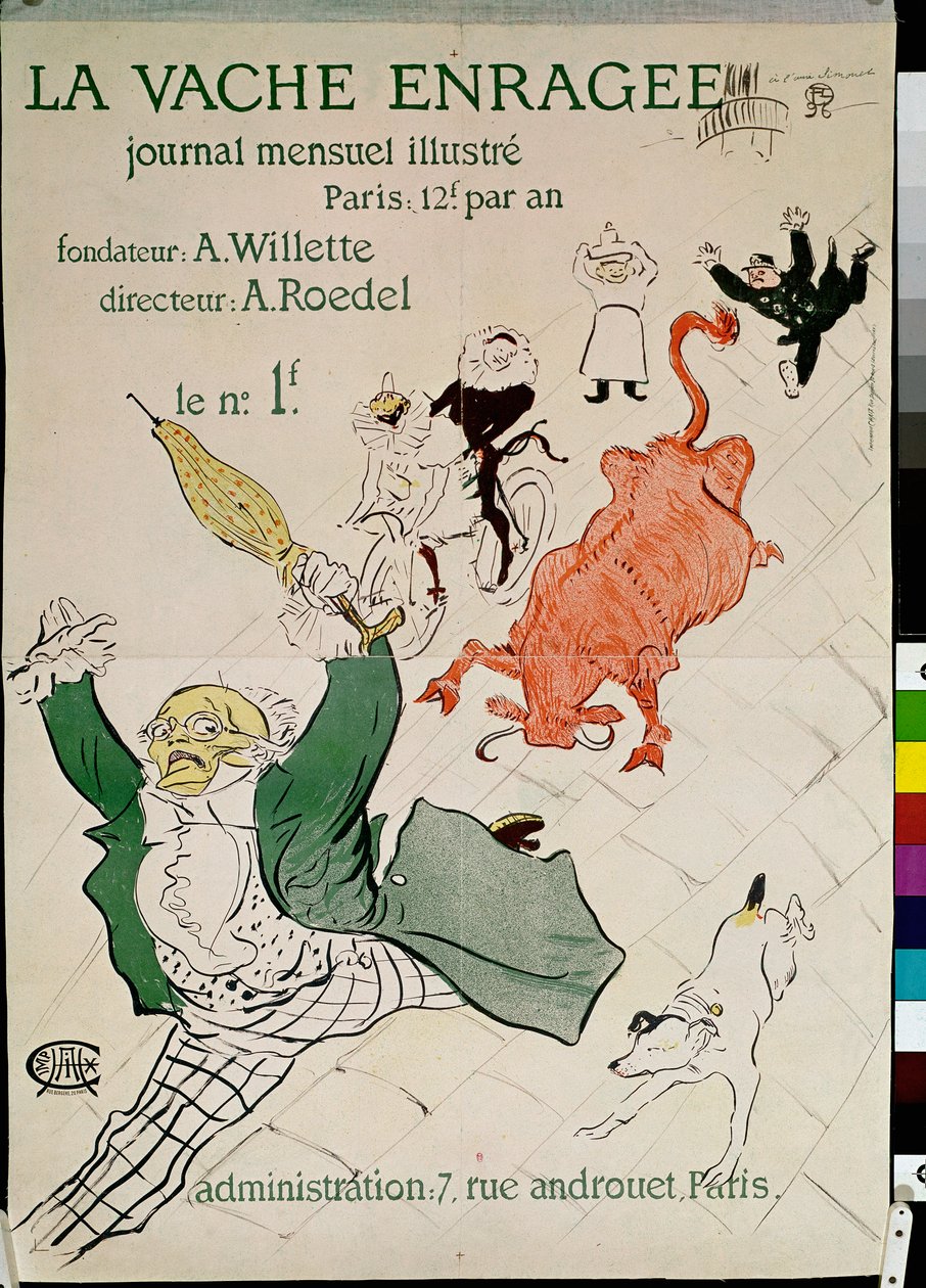 Den rasende ko, Illustrious Monthly Journal af Henri de Toulouse Lautrec