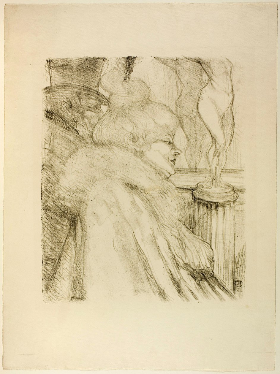 Forlader teatret af Henri de Toulouse-Lautrec