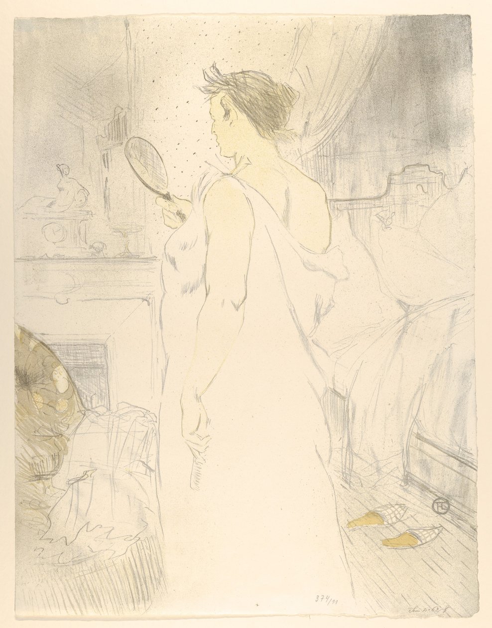 At se i et spejl, fra "Elles" af Henri de Toulouse-Lautrec