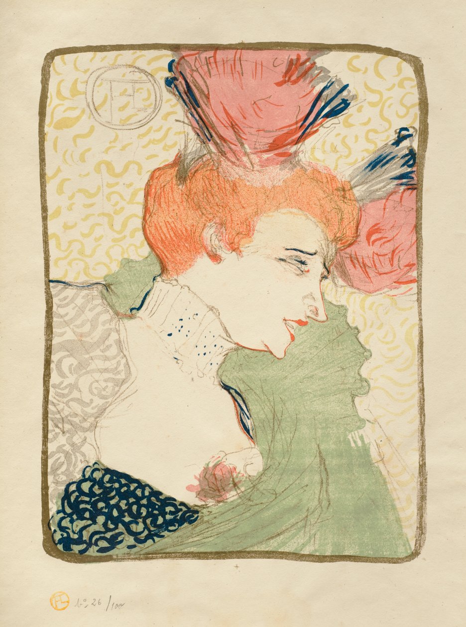 Mademoiselle Marcelle Lender, brystbillede af Henri de Toulouse-Lautrec