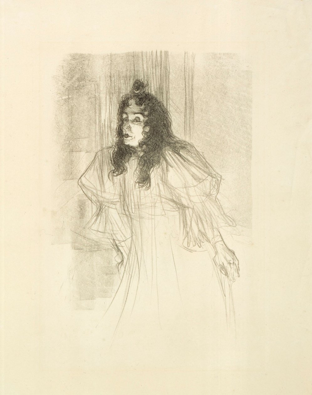Frøken May Befort med løst hår af Henri de Toulouse-Lautrec
