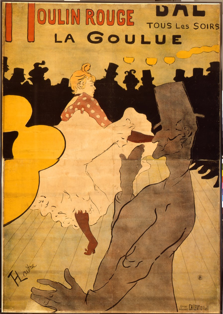 Moulin Rouge-La Goulue (farvelitografi) af Henri de Toulouse Lautrec