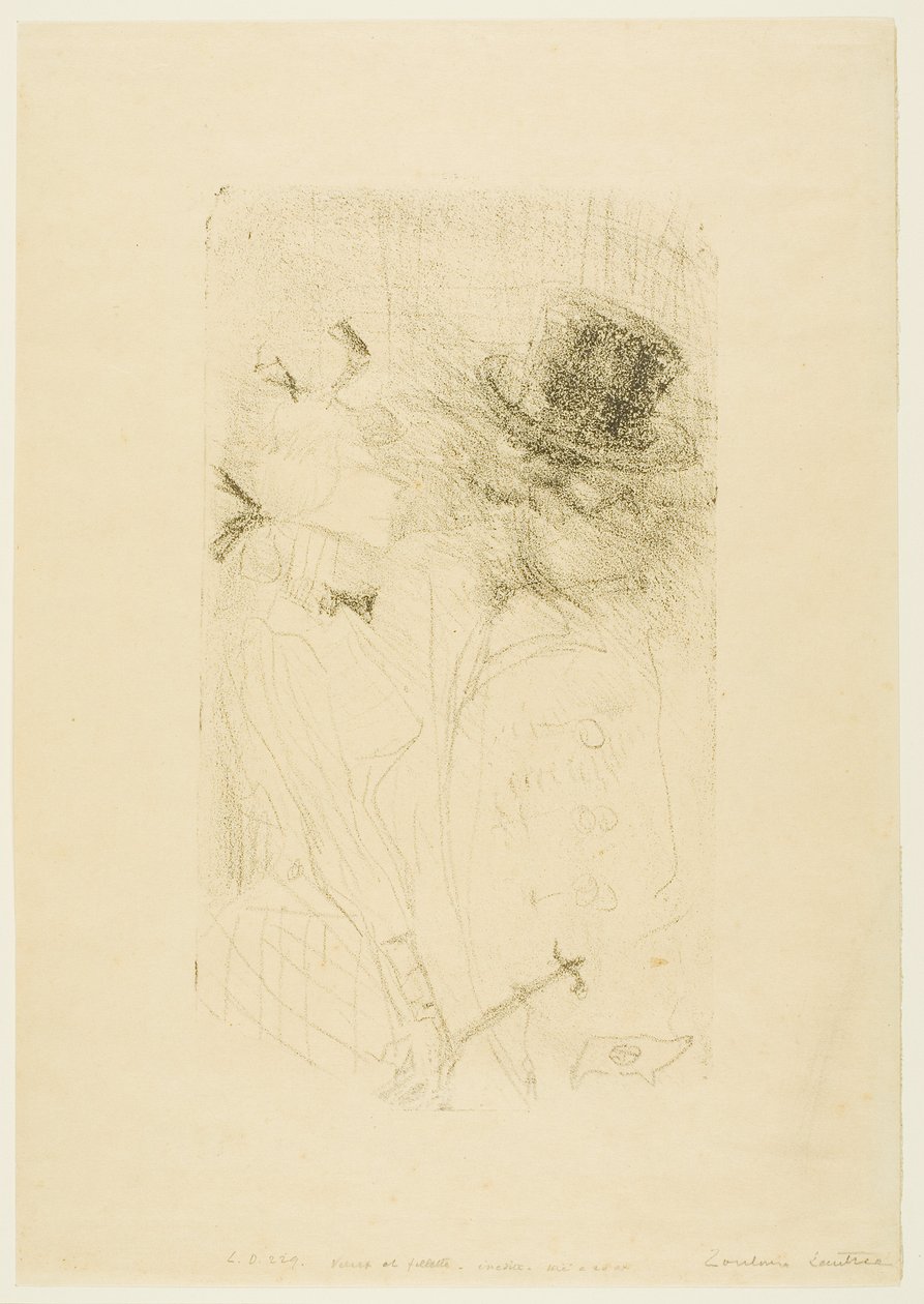 Gammel mand og ung pige af Henri de Toulouse-Lautrec