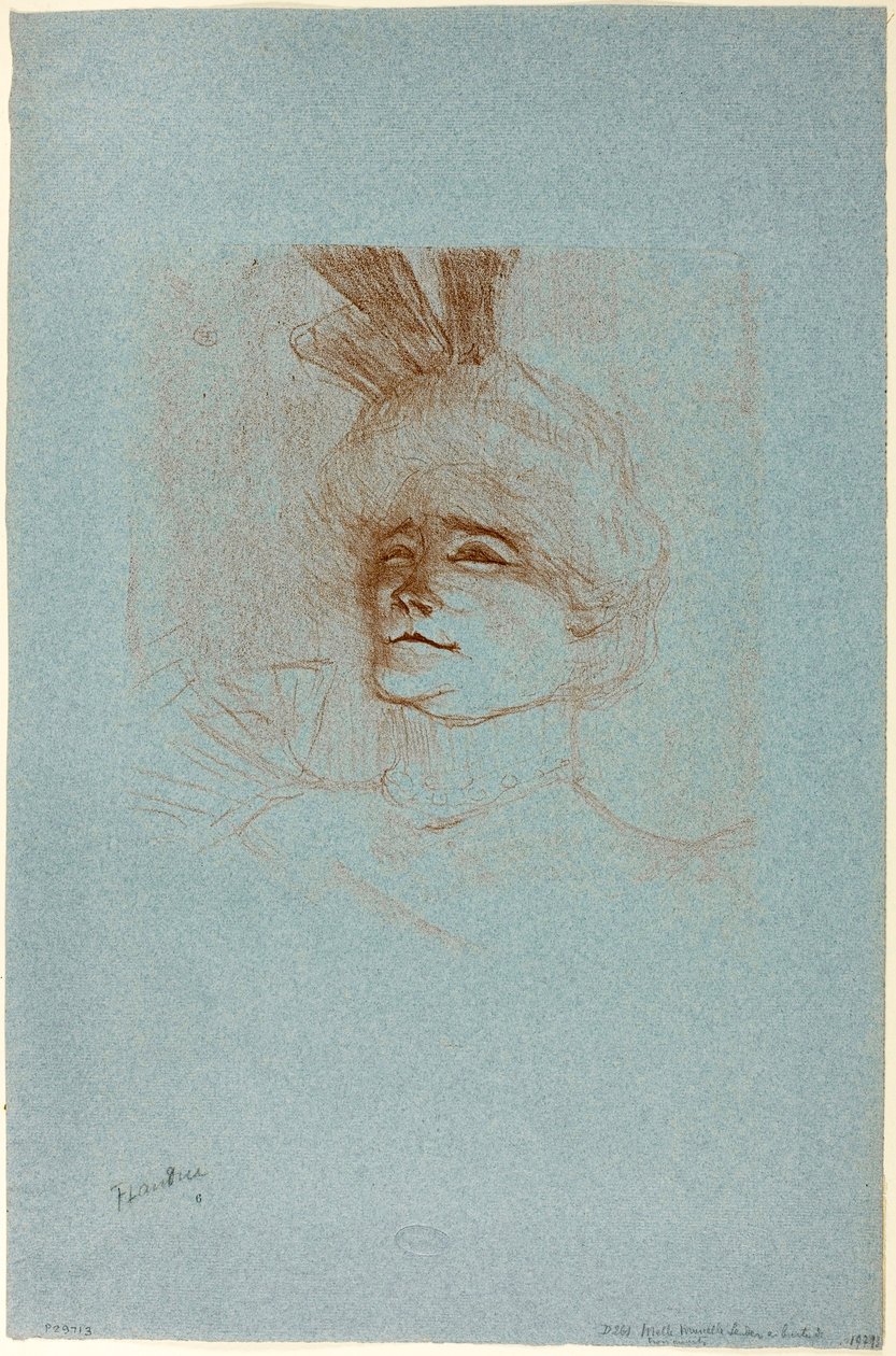 Portræt af Mademoiselle Marcelle Lender, trekvart billede af Henri de Toulouse-Lautrec