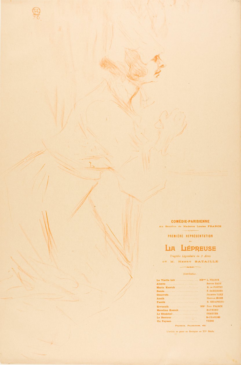 Program for spedalskhed af Henri de Toulouse-Lautrec