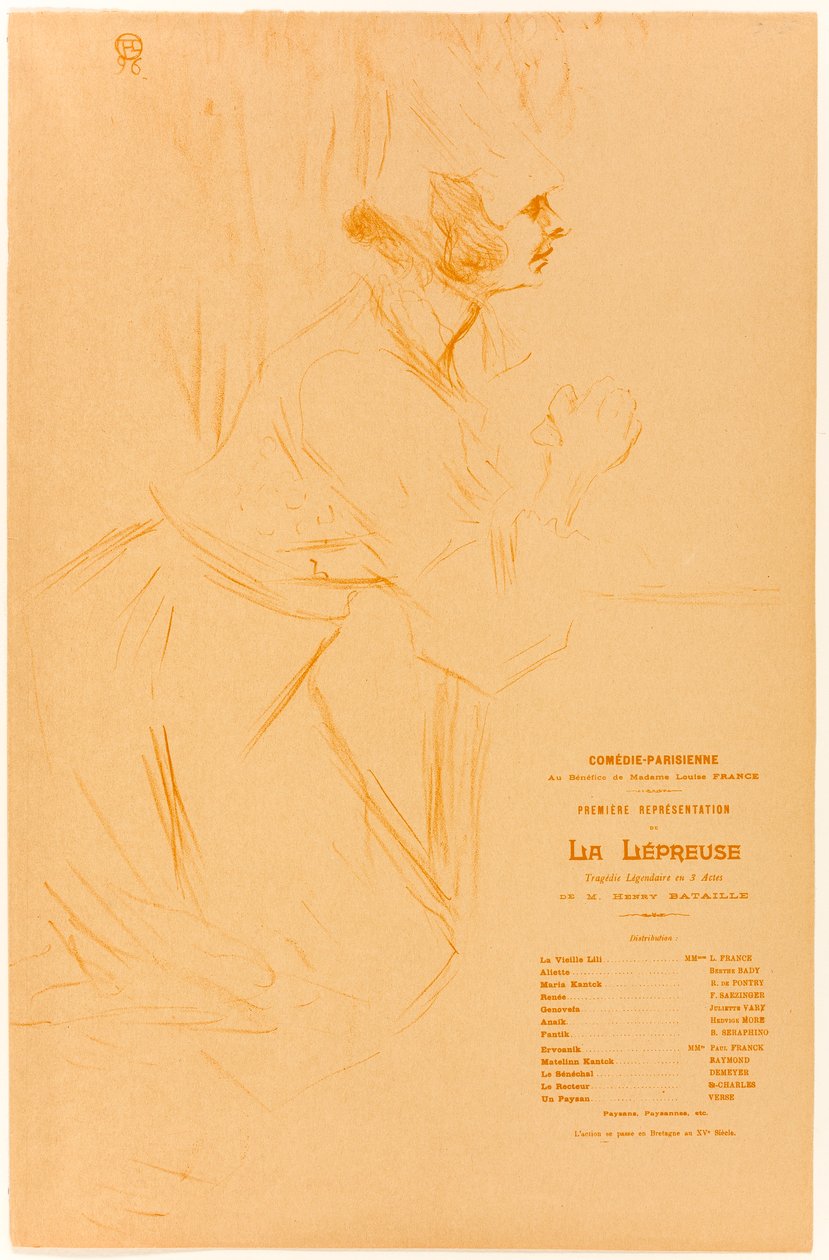 Program for La Lépreuse af Henri de Toulouse-Lautrec