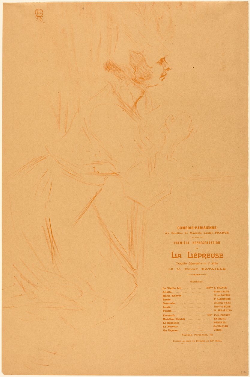 Programm für "La lepreuse" af Henri de Toulouse-Lautrec