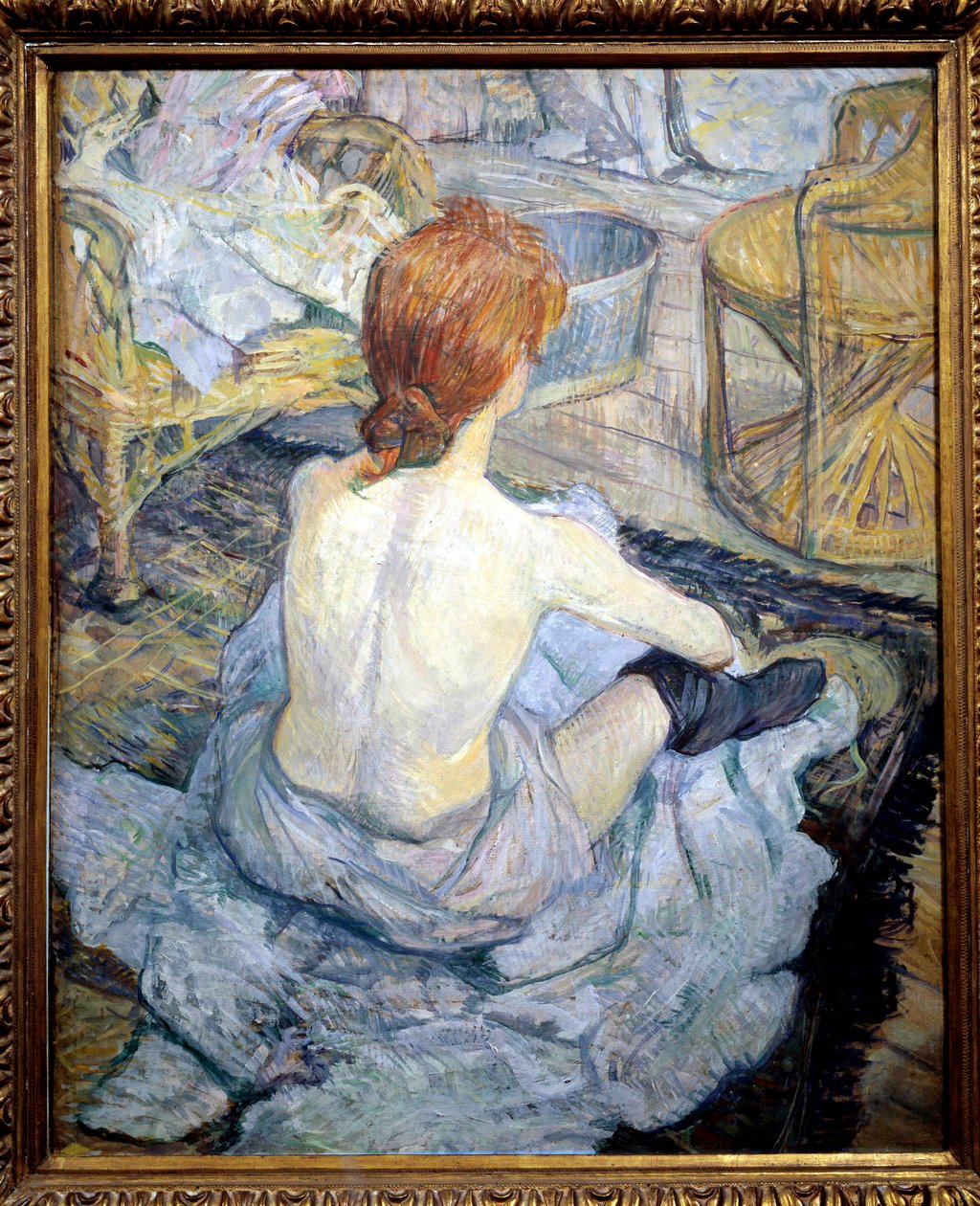 Rødhåret (toilettet). Maleri af Henri De Toulouse Lautrec (Toulouse-Lautrec af Henri de Toulouse Lautrec