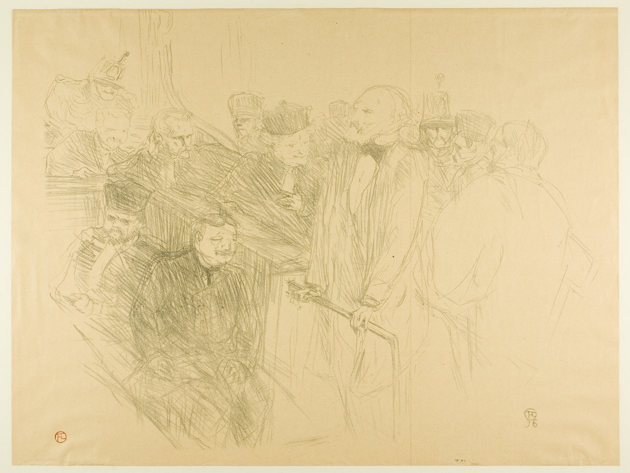 The Arton Trial, Ribot Giving Evidence (anden plade) af Henri de Toulouse-Lautrec