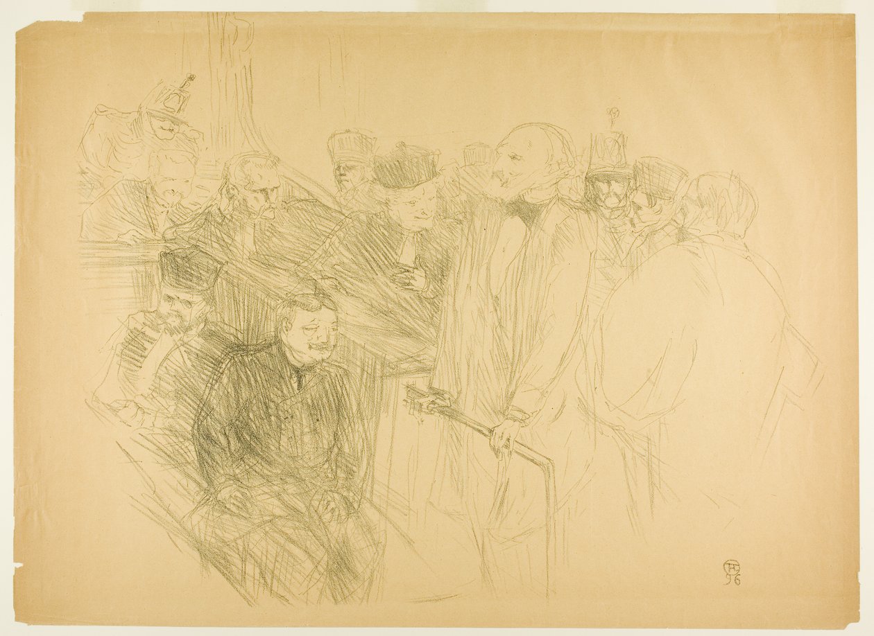 The Arton Trial, Ribot Giving Evidence (anden plade) af Henri de Toulouse-Lautrec