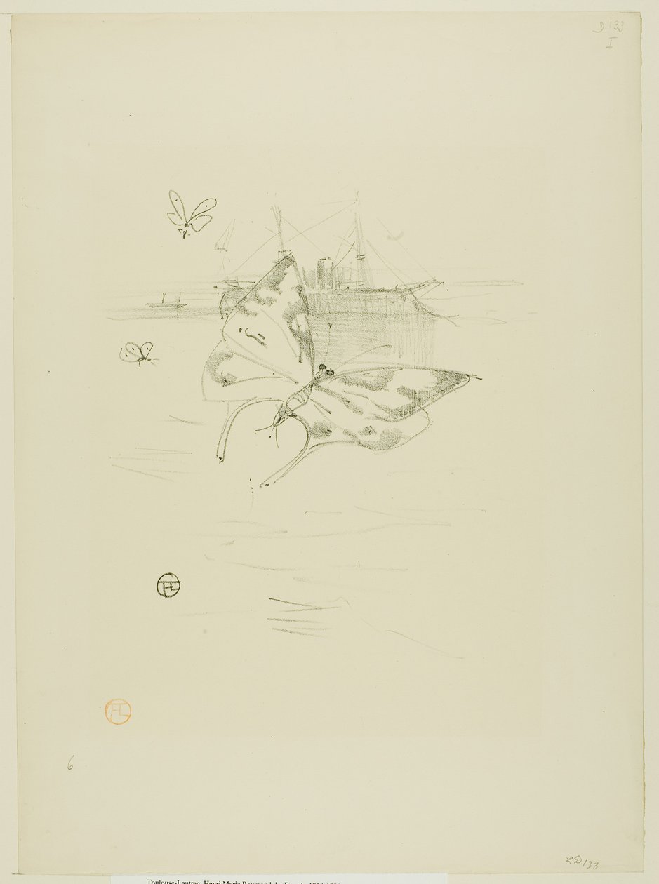 Sommerfuglene, fra Melodier af Désiré Dihau af Henri de Toulouse-Lautrec