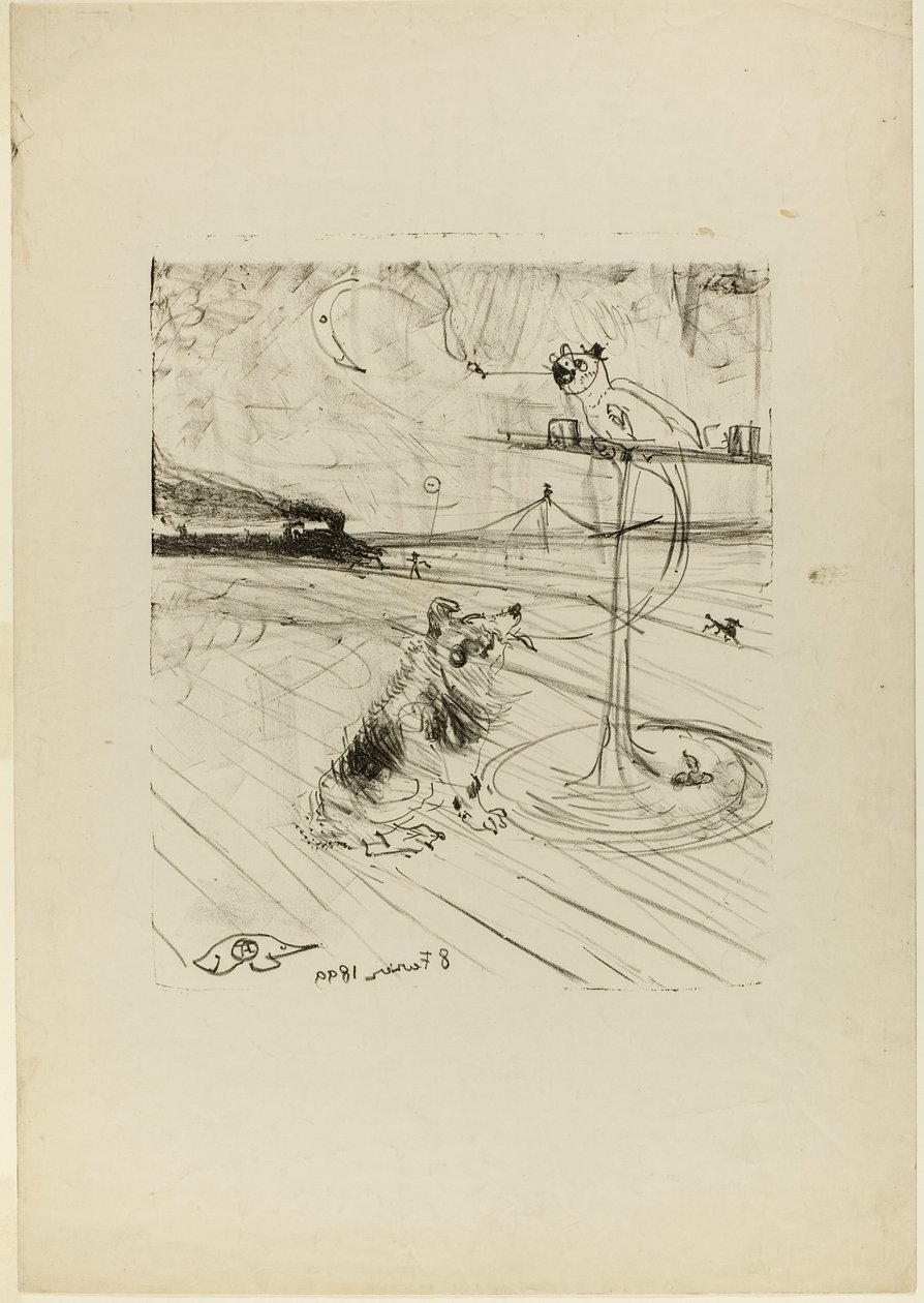 Hunden og papegøjen af Henri de Toulouse-Lautrec