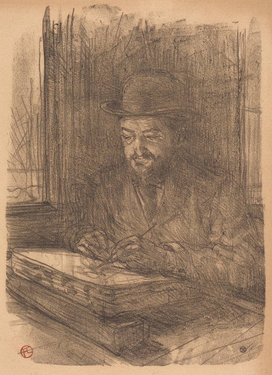 »Den dygtige kobberstikker Adolphe Albert« (Le bon graveur – Adolphe Albert) af Henri de Toulouse-Lautrec