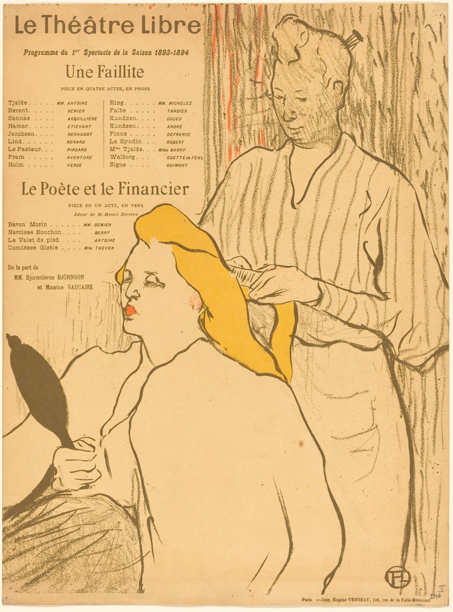 The Hairdresser – Program for Théâtre-Libre (Frisøren – Program for Théâtre-Libre) af Henri de Toulouse-Lautrec