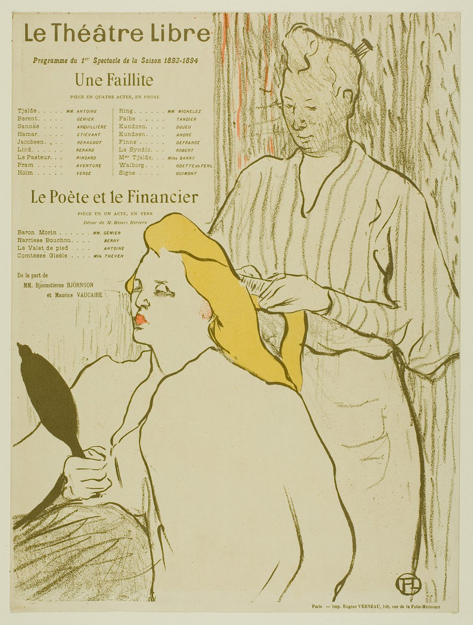 Frisøren, Program for Théâtre Libre af Henri de Toulouse-Lautrec