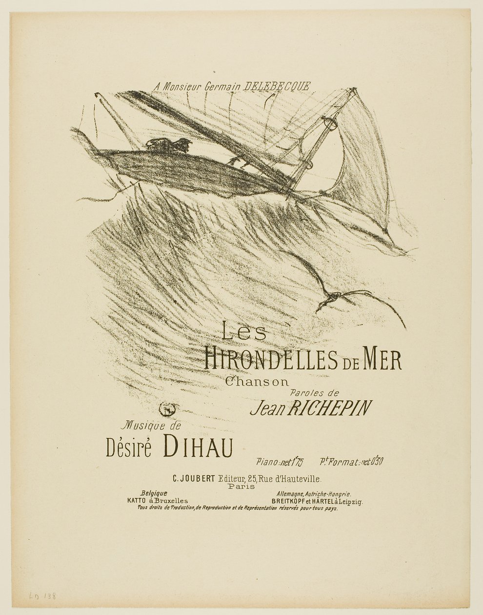 Havsvalerne, fra Melodier af Désiré Dihau af Henri de Toulouse-Lautrec