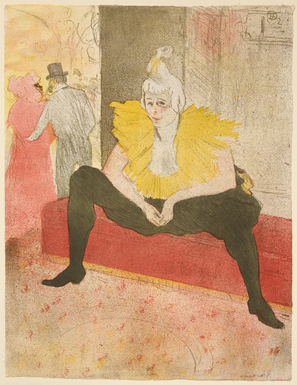 Den siddende klovninde (Miss Cha-U-Kao) af Henri de Toulouse-Lautrec