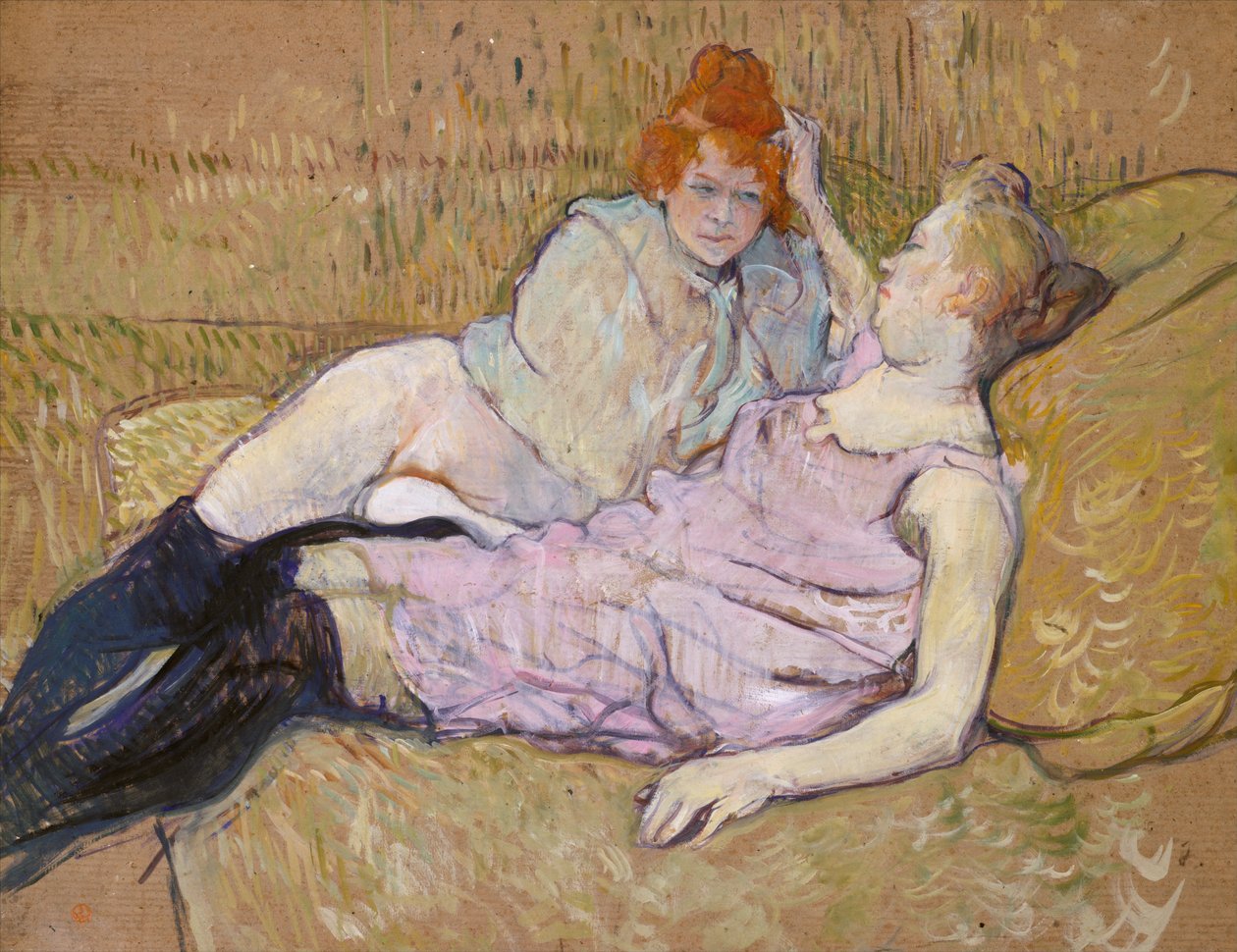 Sofaen, ca. 1894-96 (olie på pap) af Henri de Toulouse Lautrec