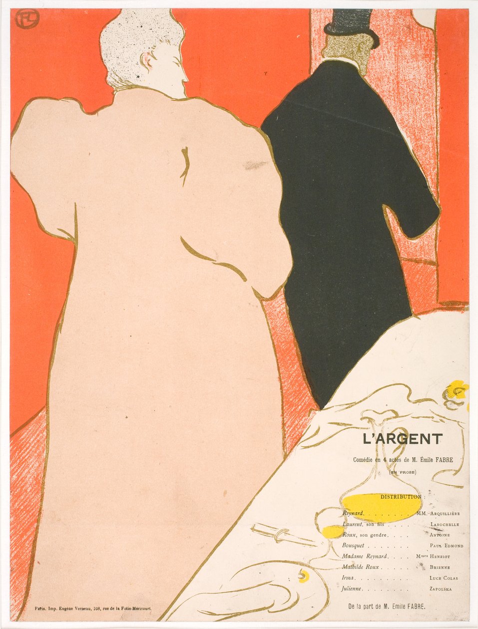 En gentleman og en dame, program for pengene af Henri de Toulouse-Lautrec