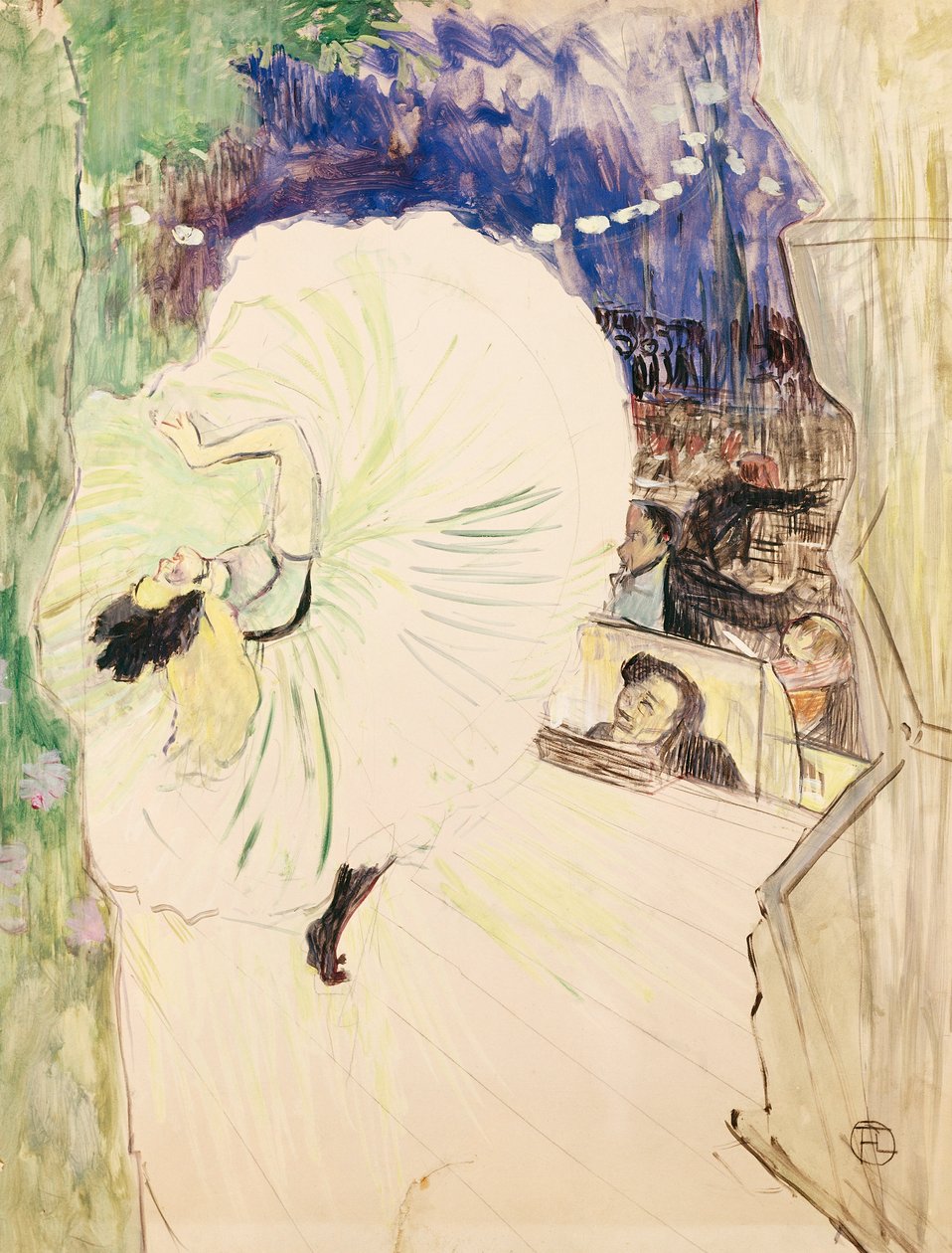 Wheel, danser på scenen, illustration til "Le Plaisir a Paris af Henri de Toulouse Lautrec