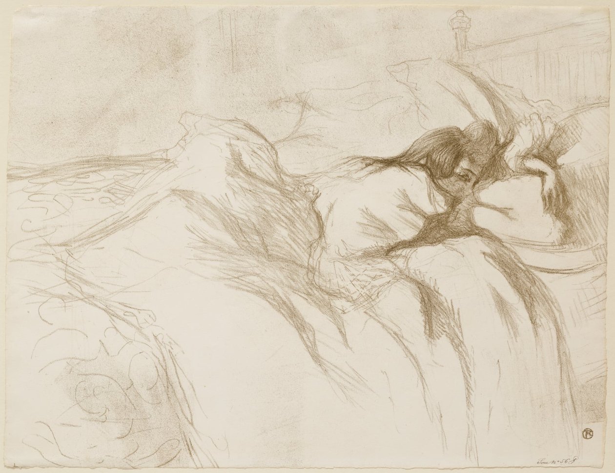 Liggende kvinde - vågner op af Henri de Toulouse-Lautrec