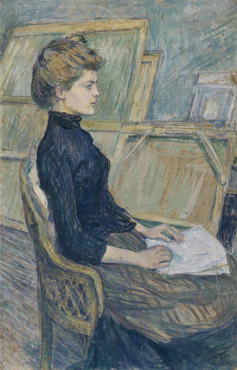 Ung pige i atelieret (Hélène Vary), ca. 1889 (gouache på papir) af Henri de Toulouse Lautrec