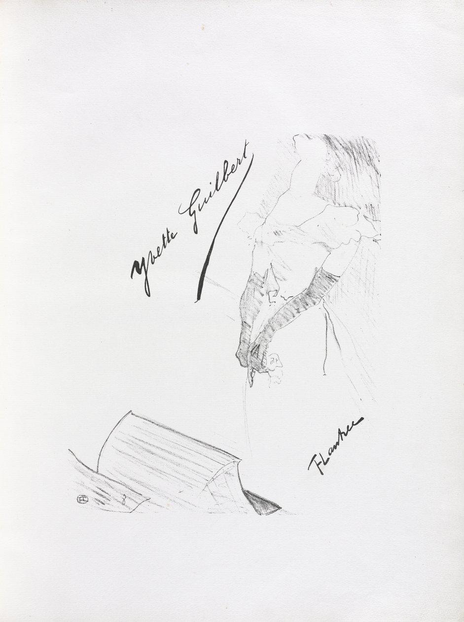 Yvette Guilbert-engelsk serie: Frontispice af Henri de Toulouse-Lautrec