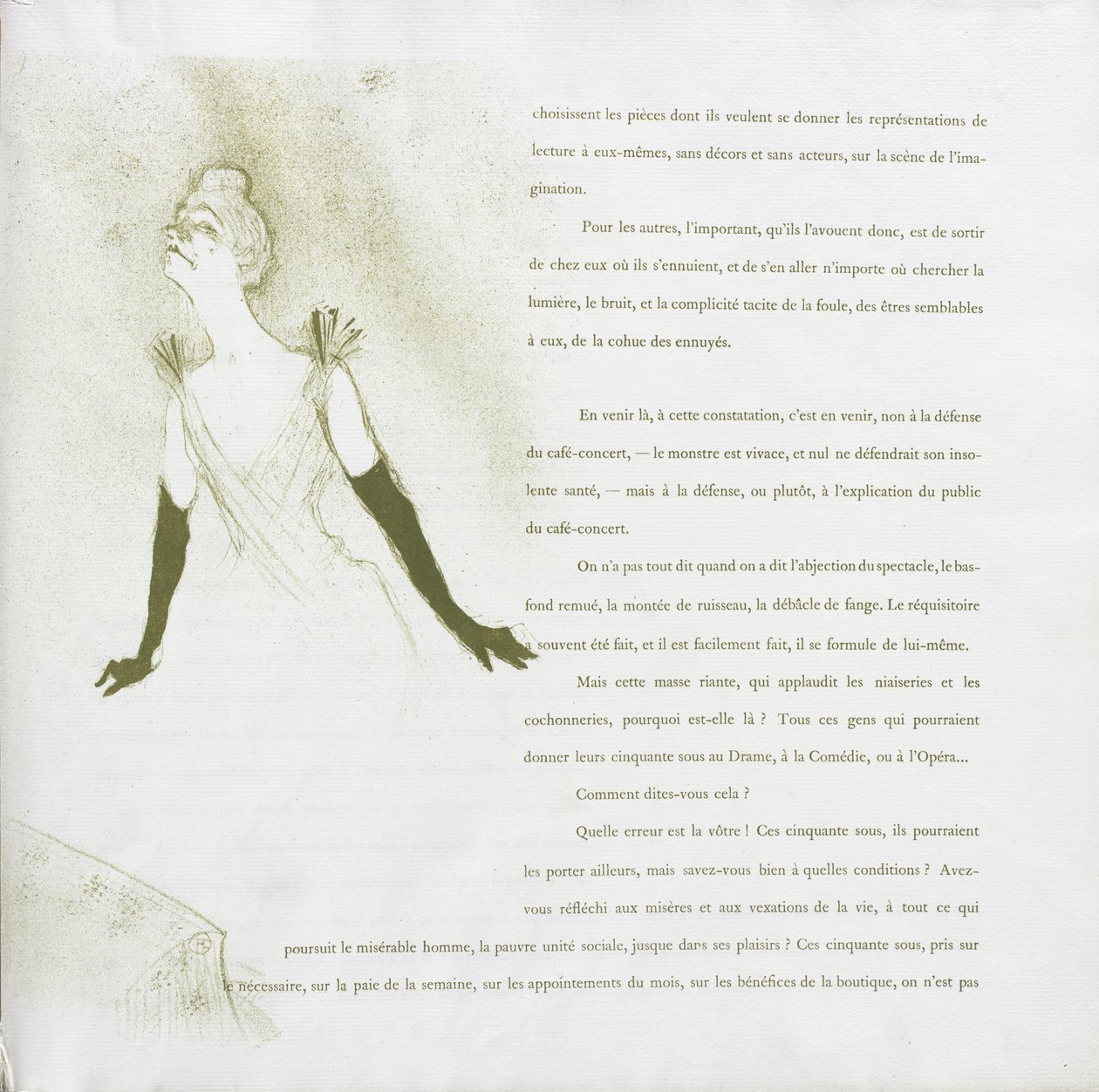 Yvette Guilbert-French Series: nr. 4 af Henri de Toulouse-Lautrec